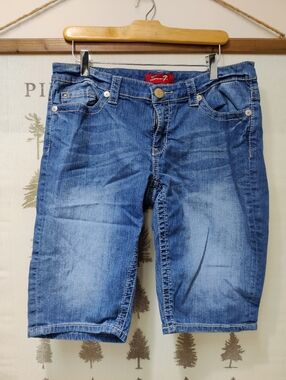 Seven 7 Classic Blue Denim Mid-Length Shorts - Size 12
